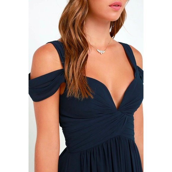 BARIANO OCEAN OF ELEGANCE NAVY MAXI DRESS - Picture 2 of 8